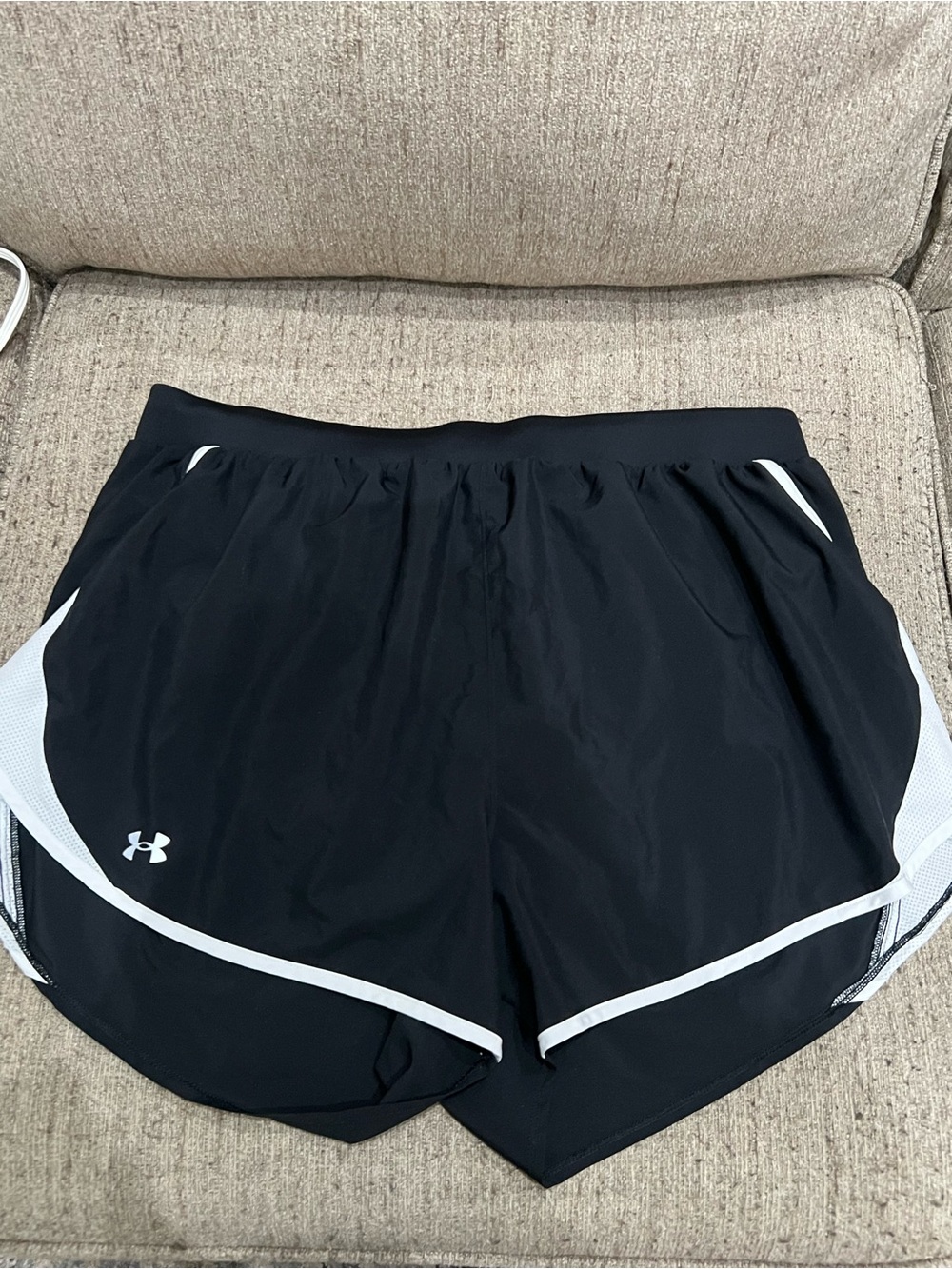 Under Armour Black Athletic Running Shorts with White Trim plus 2x NWOT
